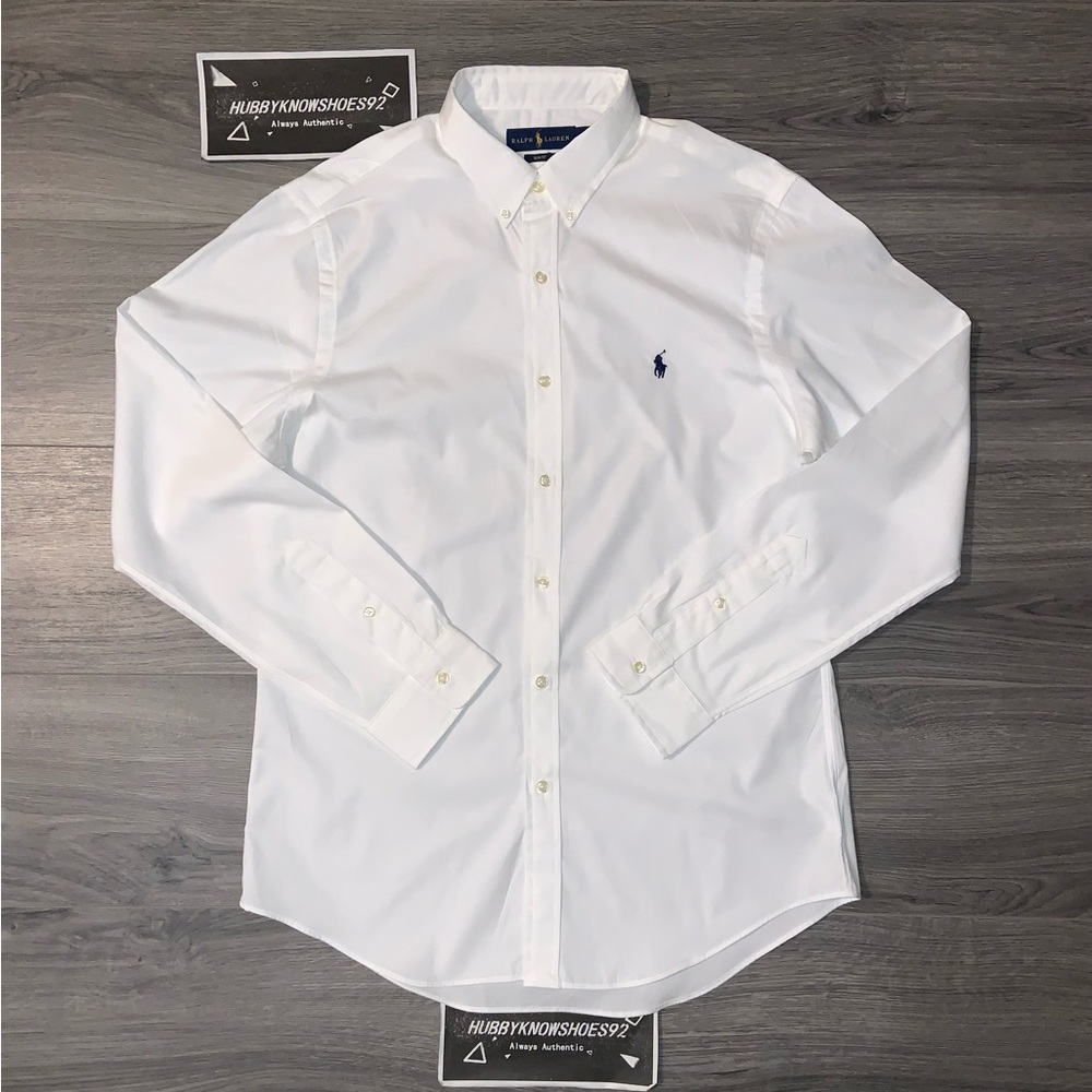 POLO RALPH LAUREN Men’s Slim Fit Button-Down Poplin Dress Shirt White NWOT